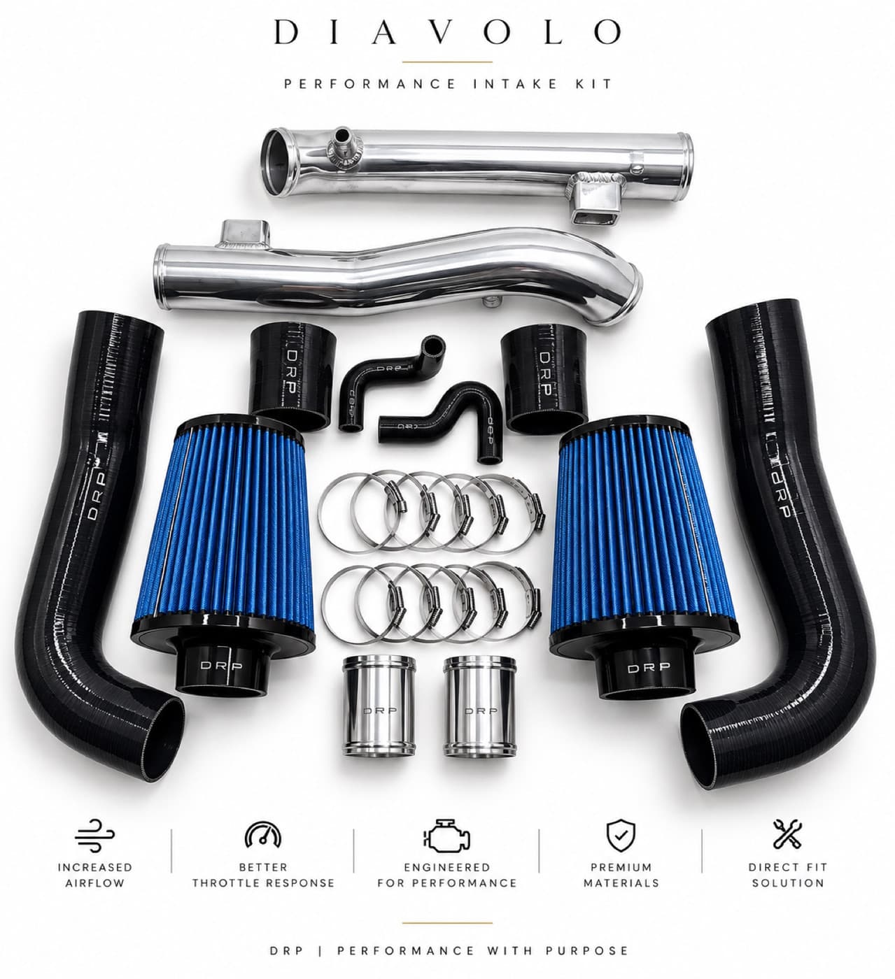 NISSAN 370Z / INFINITI G37 Q40 Q60 VQ37 D.R.P DUAL COLD AIR INTAKE